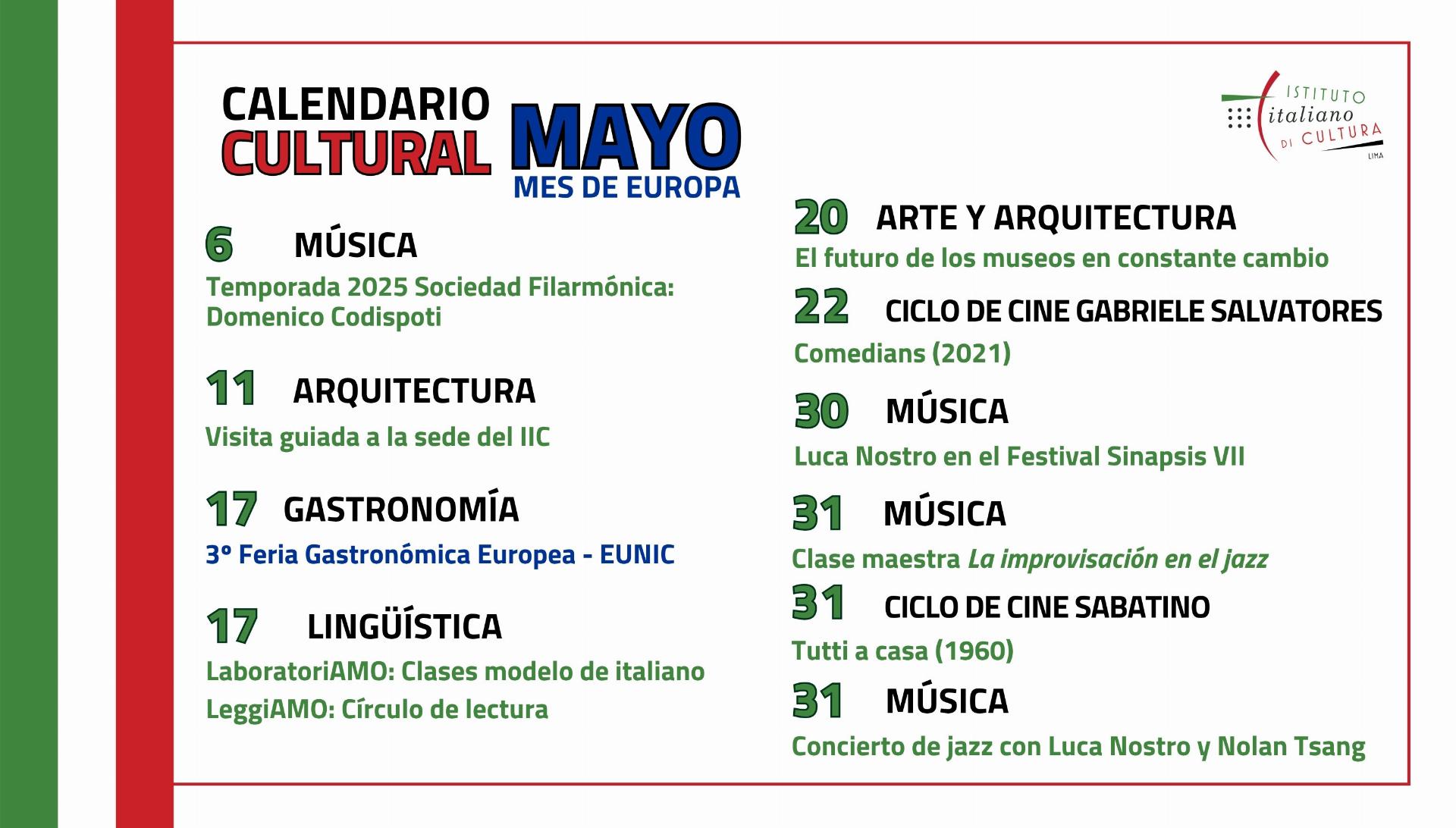 Calendario cultural mayo 2025 web