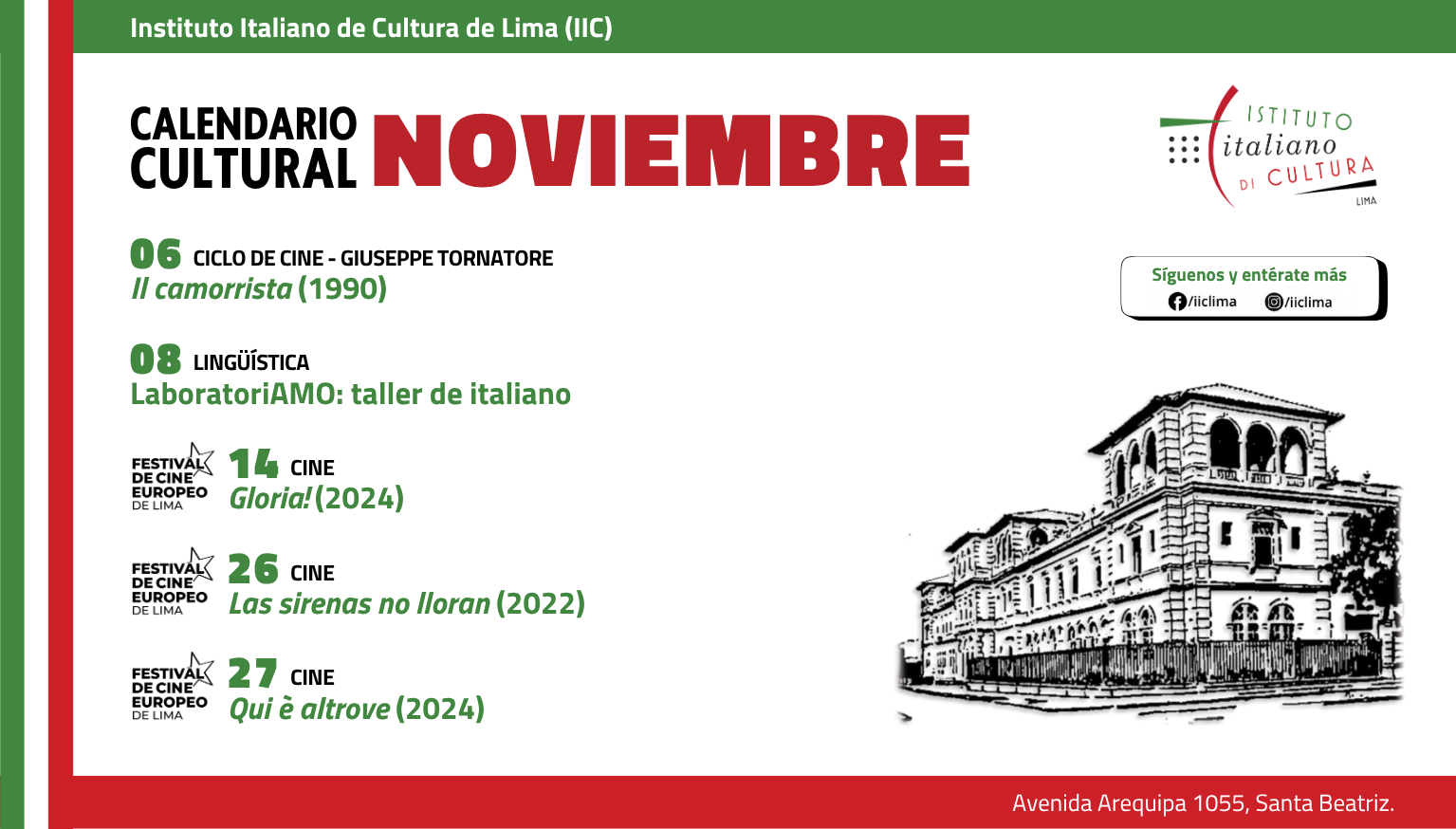 Calendario cultural OCTUBRE 2025 web