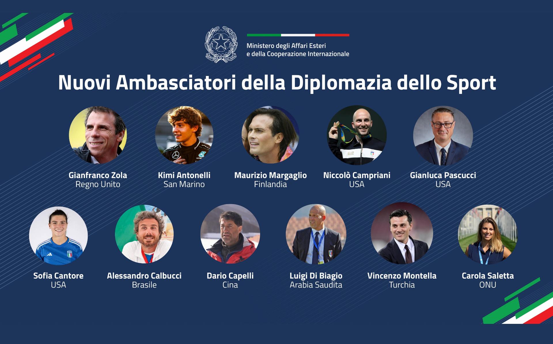 Nuovi Ambasciatori Diplomazia dello sport